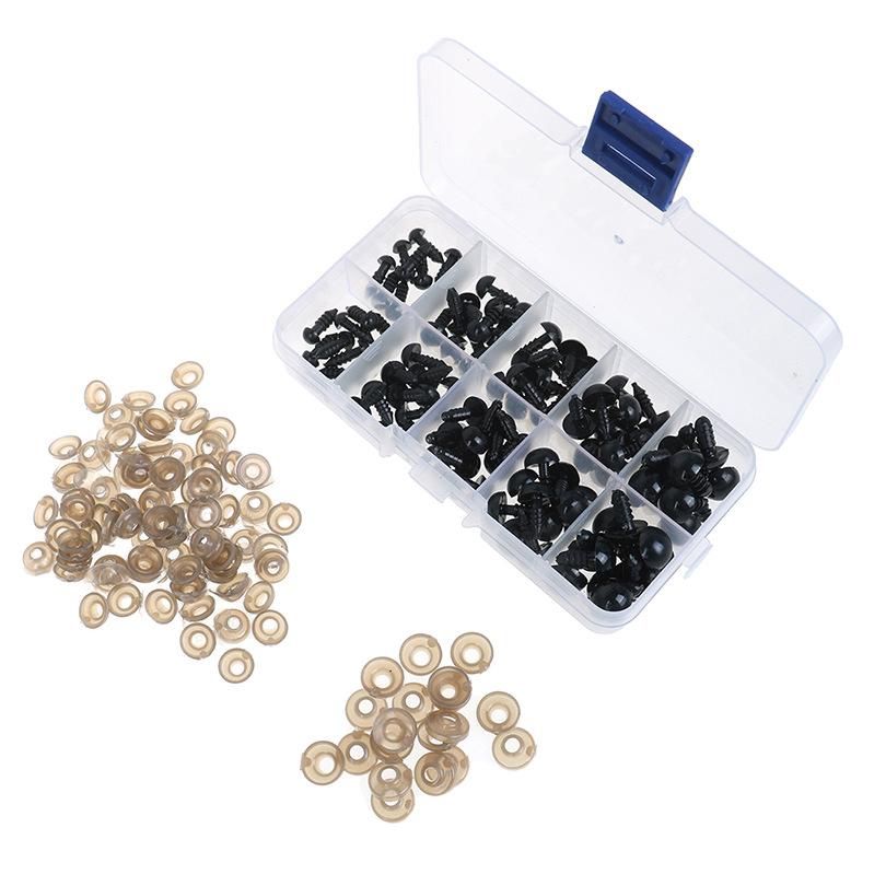 

100pcs Plastic Safety Toy Eyes 6-12mm Black Crafts Safety Eyes For Bear Soft Toy Animal Doll DIY Accessories Puppets Crafts