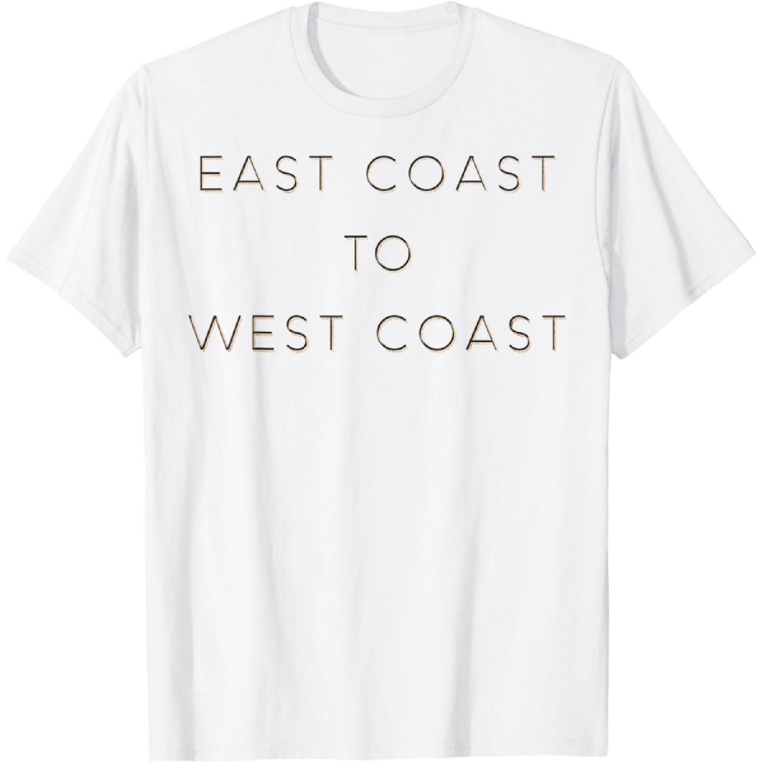 Тонкая футболка с надписью «От восточного побережья до западного» S
