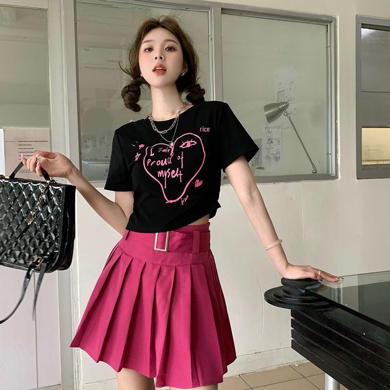 

2025 Plus Size Summer Letter Print Sweet & Spicy Short Sleeve T-Shirt for Women XXL чорний