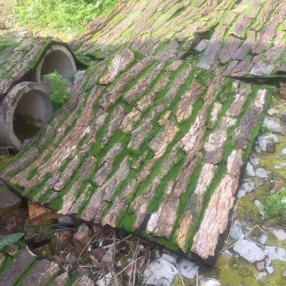 Beautiful Fake Tree Bark DIY Water Pipe Pillar Cover Artificial Moss Green Plant Bark Living Room