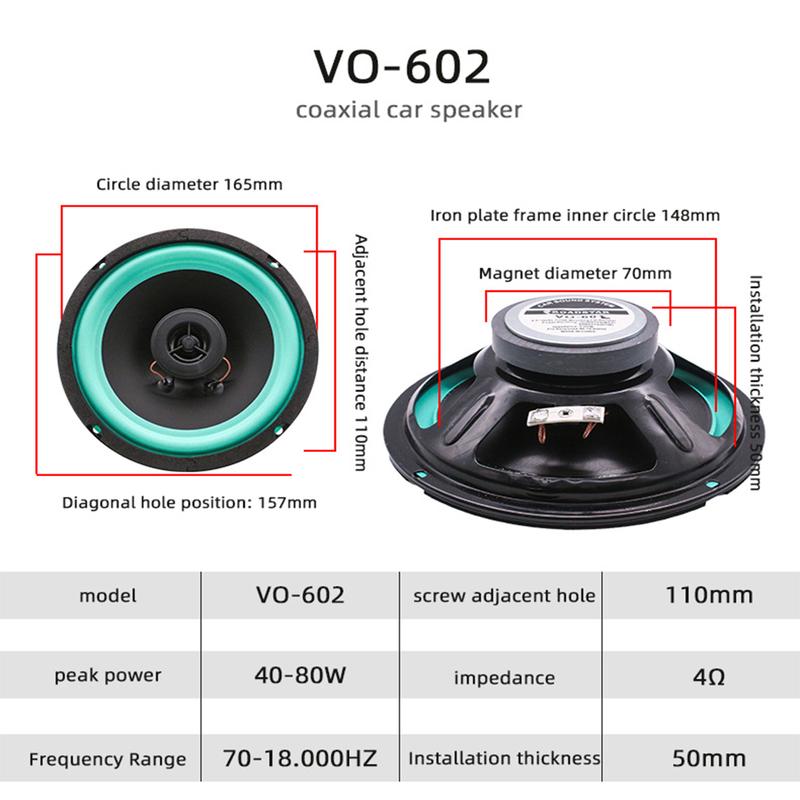 4/5/6.5 Inch Car Speakers HiFi Coaxial C Ar Subwoofer Universal Automotive Audio Music Full Range Frequency Car Stereo Speake