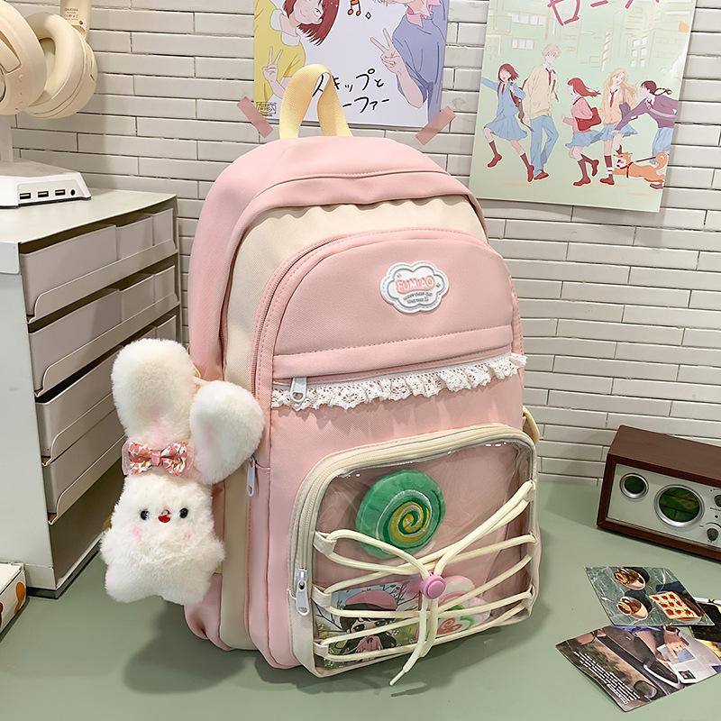 Schoolbag for Women Large Capacity High School Junior High School College Backpack Korean Style Trendy Travel Leisure Backpack College Backpack
