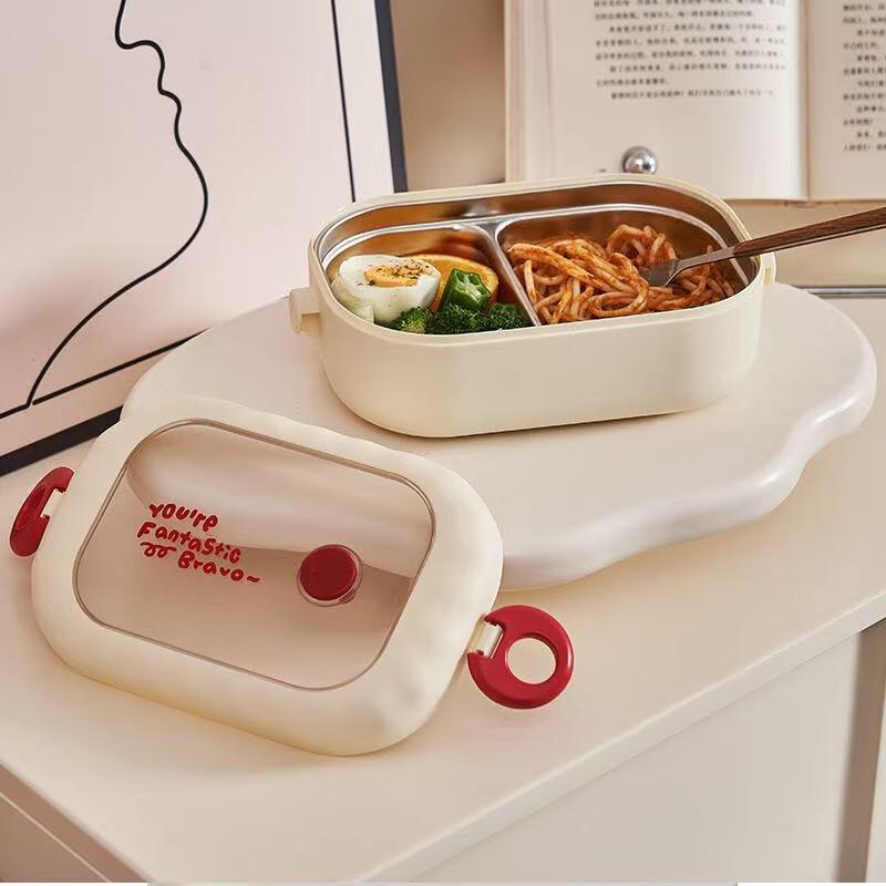 Fumede Ins Style 304 Stainless Steel Divided Lunch Box