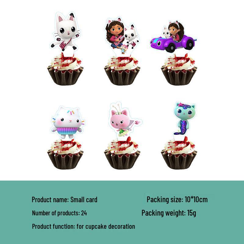 Gabby's Dollhouse Party Set: Plates, Napkins, Cups, Tablecloth, Banner & Balloons