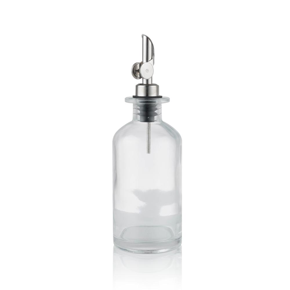Longan Kitchen Luxury 350ml 500ml Clear Glass Empty Cooking Olive Oil Dispenser Bottle Set