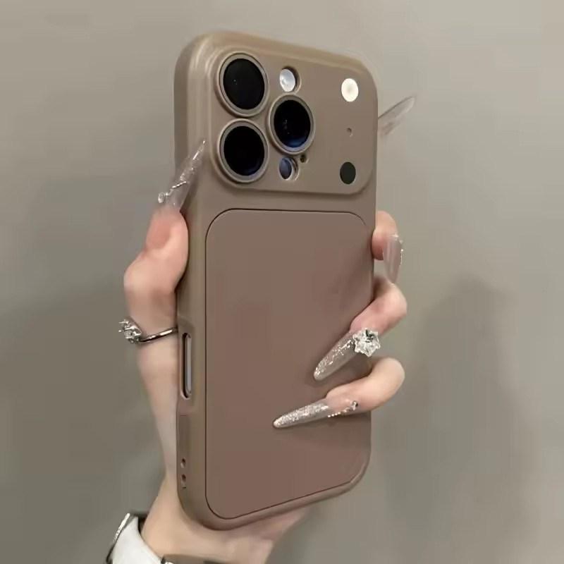 

Чохол 2-в-1 для iPhone 12 13 14 15 16 17 Pro Max Air Ударостійкий Матовий Захист Лінзи Миттєва Зміна на 17 Простий Чохол iPhone 17 Air коричневий