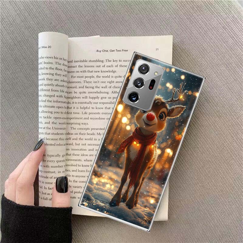 

Christmas Reindeer Decorated With Snow Phone Case For Samsung Galaxy S25 Edge S24 S23 FE S22 S26 Ultra S21 S20 S10 Plus Capa Samsung S23 Ultra