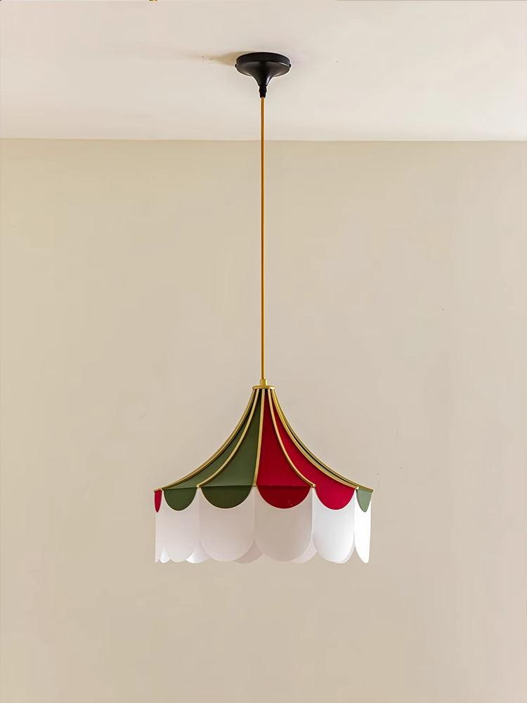 Modern minimalist indoor LED pendant light, bedroom study, children's room decoration light, colorful fabric restaurant light