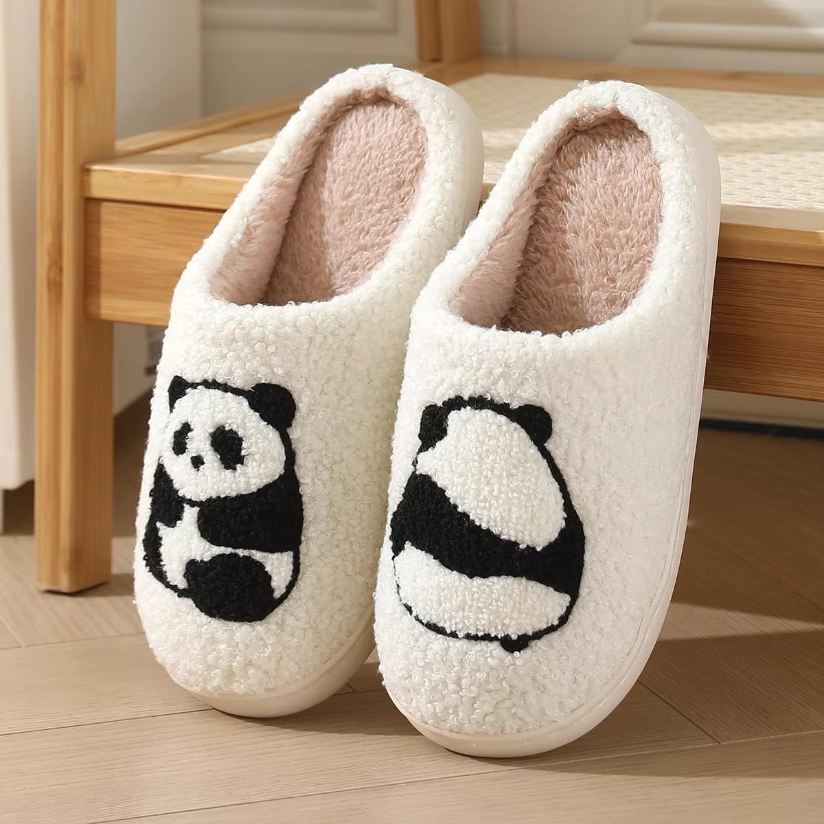 

Домашние хлопковые тапочки Панда осень и зима EA нескользящая подошва теплые парные плюшевые женские парные баотоу 50-51