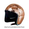 Casco Disco Clásico Espejo de Cristal con Purpurina Sombrero de Disfraz Punk con Visera Retráctil Sombrero Brillante Disco Reflectante para Club Bar Fiesta