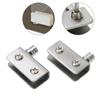 Cerniere per Porte in Vetro Cerniera a Perno in Acciaio Inossidabile Clip per Ante di Armadietti 1 Paio Senza Foratura Necessaria Adatta per Spessore Vetro 5 8 mm