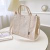 Leisure Large Capacity Shopping Bags Fashion Corduroy Canvas Tote Simple Tote Commuter Shoulder Bag for Women
