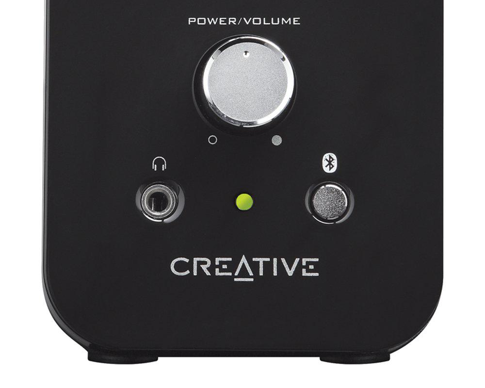 Creative T12 Wireless Desktop Stereo Wireless Speaker System with Bluetooth and Analog Compact and Powerful Bass with BassFlex SP-T12W Input, Design,