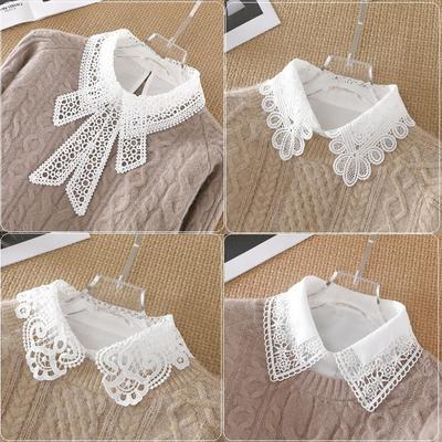 Women Fake Collar Half Shirt Ladies Shirt Fake False Collar For Women Black Woman Detachable Collar Lace Lapel Faux Col Tie