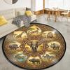 African Tribal Mandala Round Area Rug,Carpet Rug for Living Room Bedroom Sofa Playroom Decor,Non-slip Floor Mat Q0006