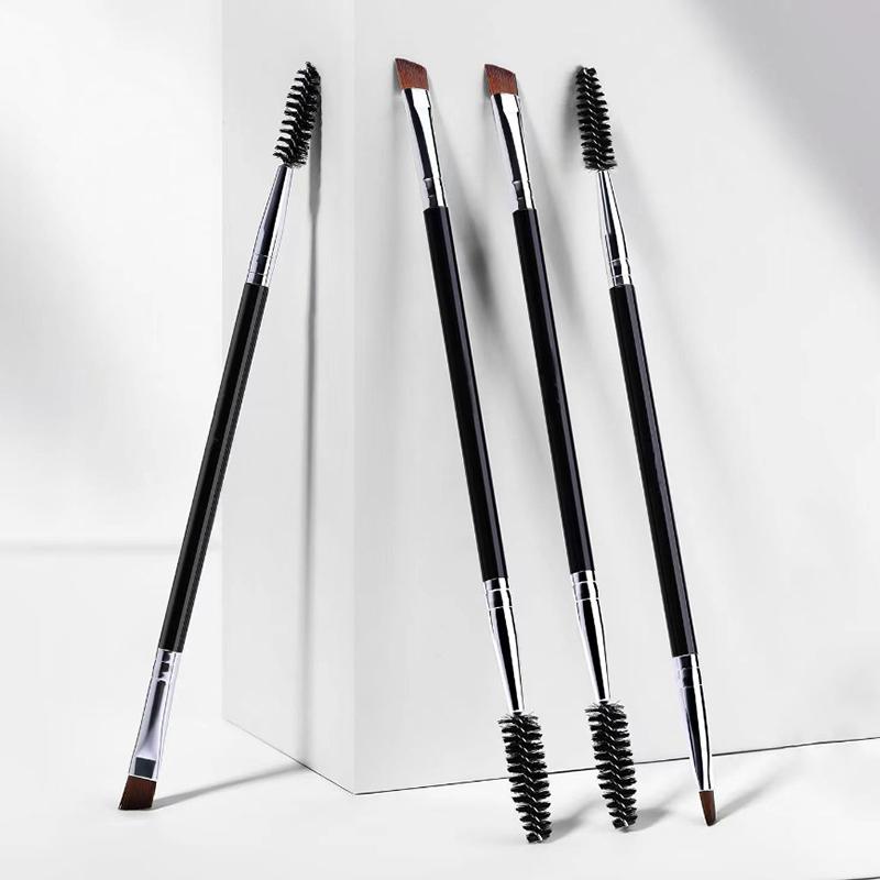 Double-Ended Eyebrow Eyeliner Brush For Women Makeup Tools Eyelashes Brush Lash Curl Spiral Brush Angled Brow Powder Brushes