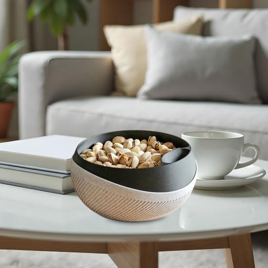 3D-gedruckte Nuss-Samen-Schale Doppellagige Snackplatte mit Schalenfach Früchte