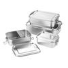 304 Stainless Steel Lunch Box With Partition Lunch Box Straight Type Preservation Box Thickened Food Storage Box Lunch Box