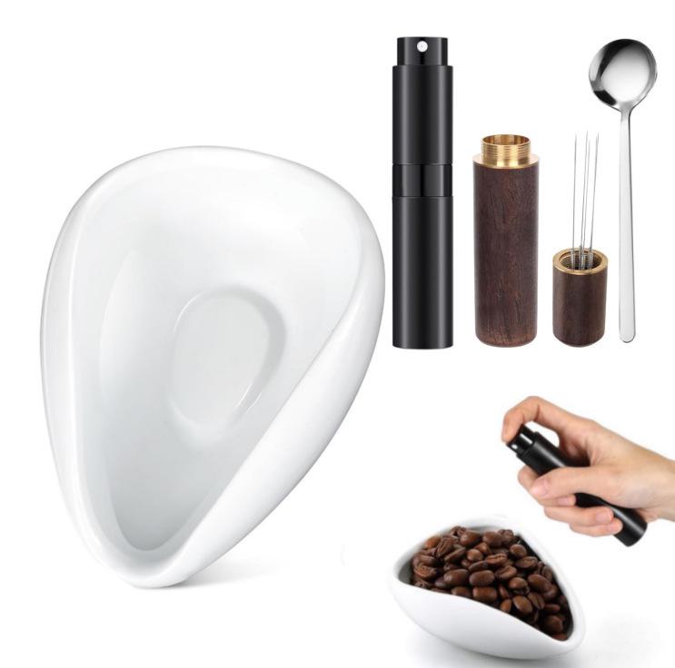 Coffee Bean Measuring Cup: Ceramic Scale for Beans & Powder, Green Roasted Sample Display Dish