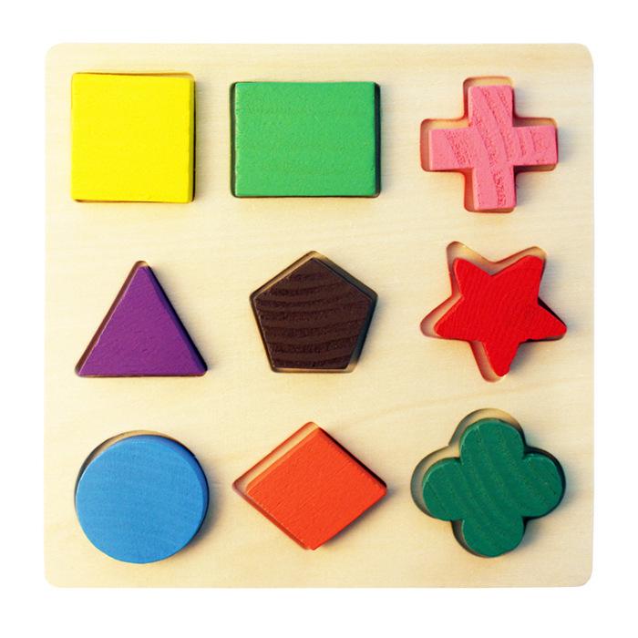 Montessori Geometric Shape Matching Wooden Puzzle for Early Childhood Education