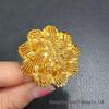 Dubai 24k Gold Filigree Flower Ring - Women's Wedding Jewelry for Global Elegance