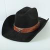 Popular European and American Style Suede Western Cowboy Hat Men's and Women's Simple and Fashionable Big-brimmed Jazz Hat