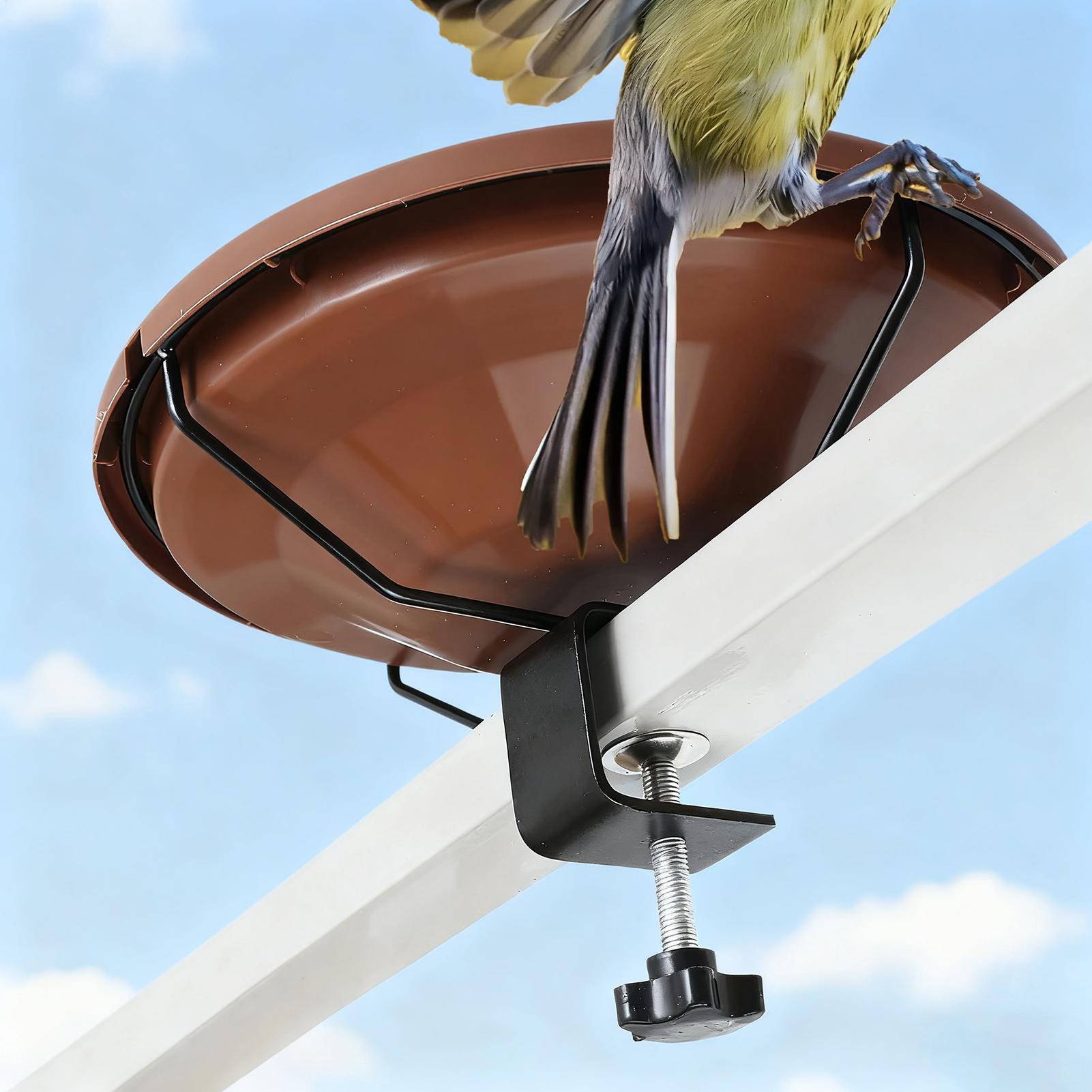 

Adjustable Deck Railing Bird Bath Plastic Removable Bird Bath Feeder Deck Mounted Bird Bath for Garden Feeder Accessories CN