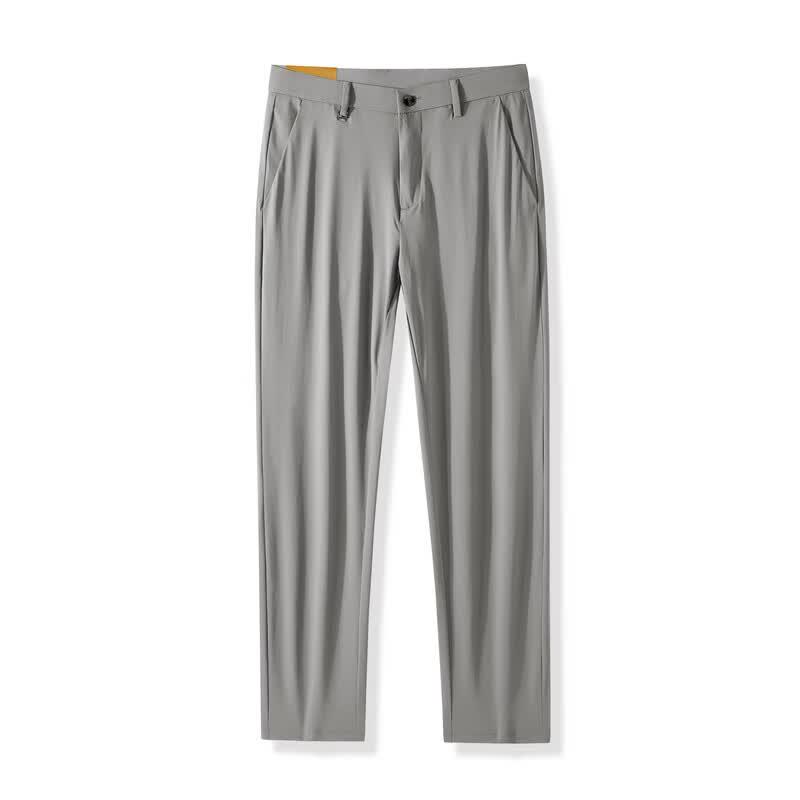 ROMON Men's Summer Business Casual Straight-Leg Trousers