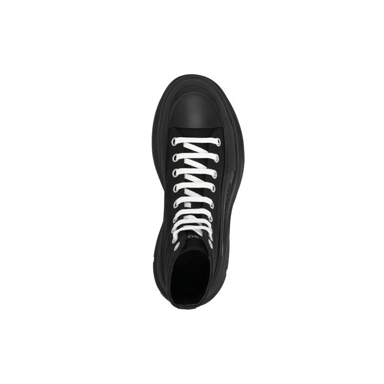 Alexander McQueen Tread Slick Canvas High Top Sneakers 'Black White' Men's 705659W4MV21000