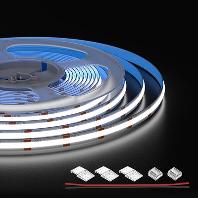 FCOB COB LED Szalagfény, Nappali Fehér, 6000K, 480 LED/m, 5M, Rugalmas, 8mm Széles, DC12V, 9W/m, Szabályozható, Alakítható, Vágható, Energiatakarékos,