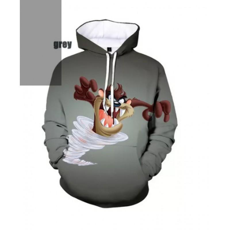 Mens Womens Christmas Santa 3D Digital Print Hooded Sweatshirt Loose Fit Winter Casual Top