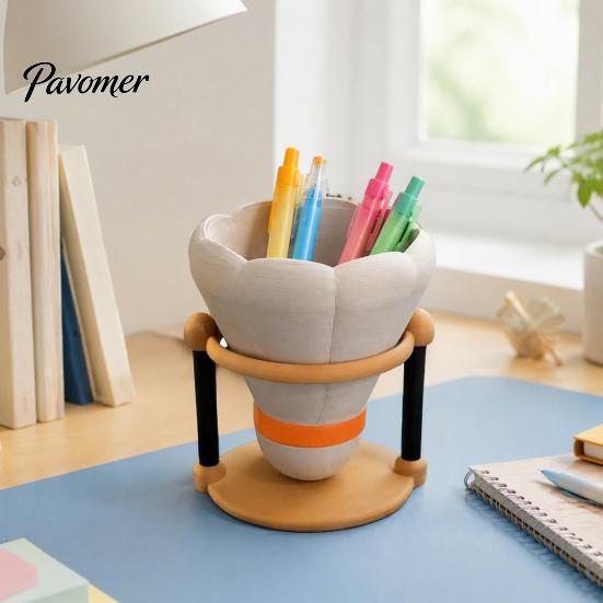 Compact Desktop Organizer 3D Printed Badminton Pen Holder, Stationery Organizer, Creative Desk Modern Home Office Decor Storage Cup for Supplies
