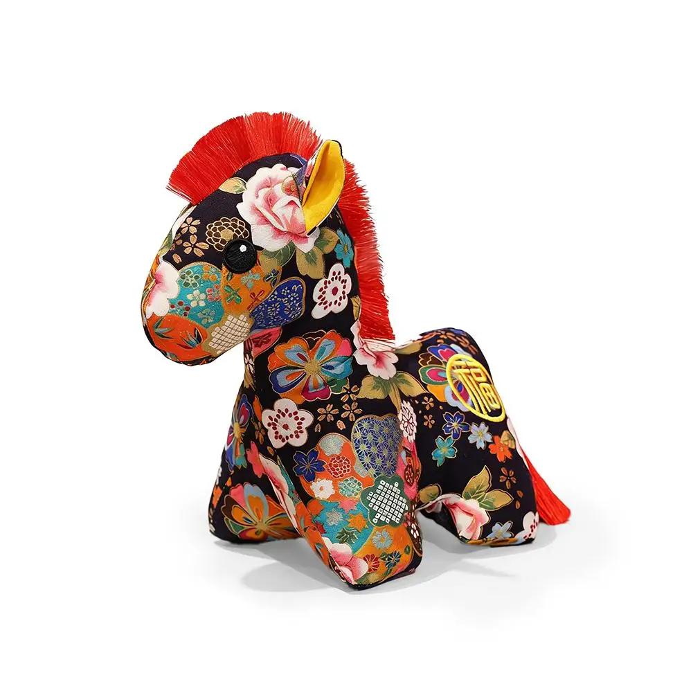 2026 Chinese New Year Horse Mascot Plush Doll Five Gift Soft Stuffed Toy Festival Horse Doll Favor Event Flower Party H7O5