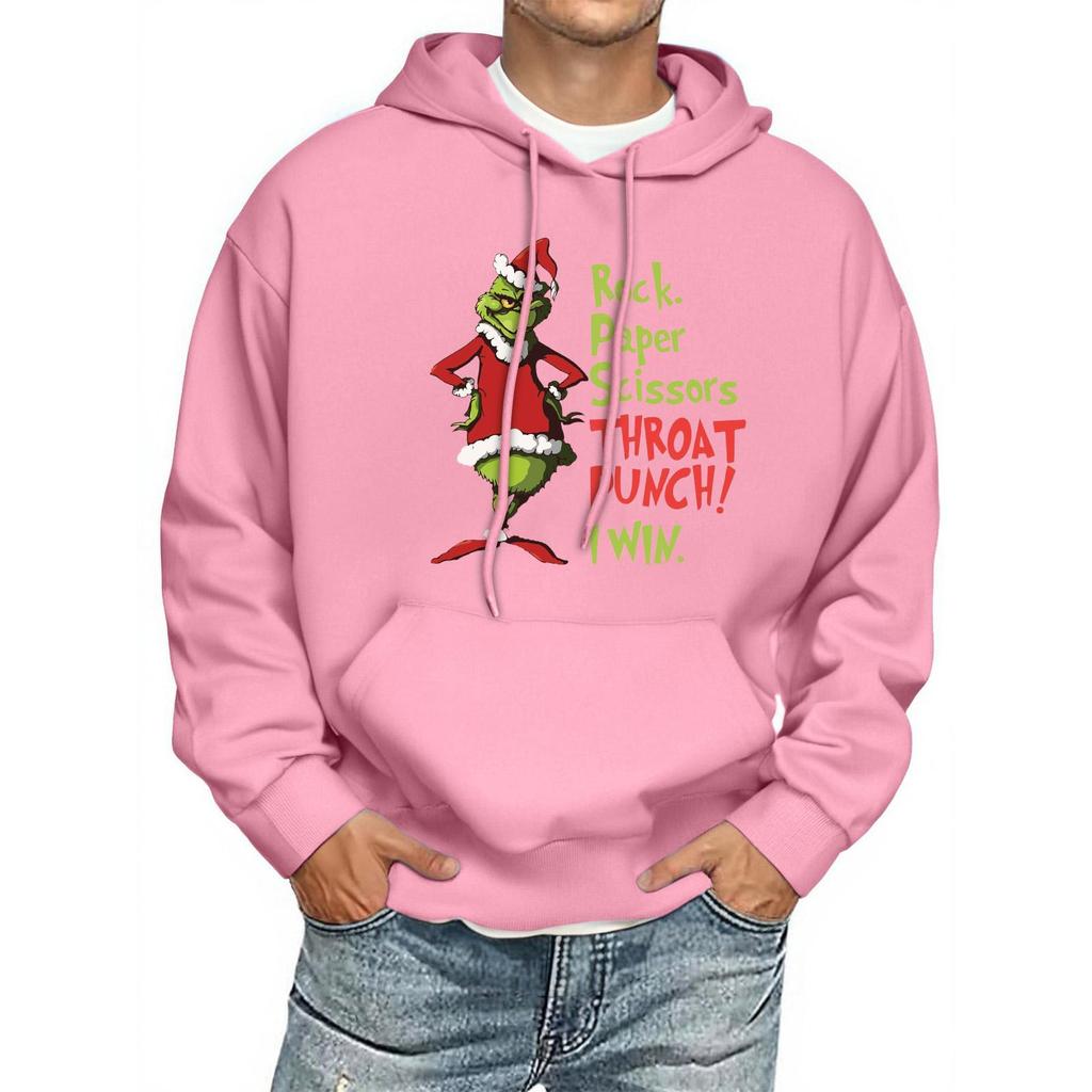 Men's Print Hooded Sweatshirt Long-Sleeve Casual Pullover Hoodie Hooded Sweatshirt