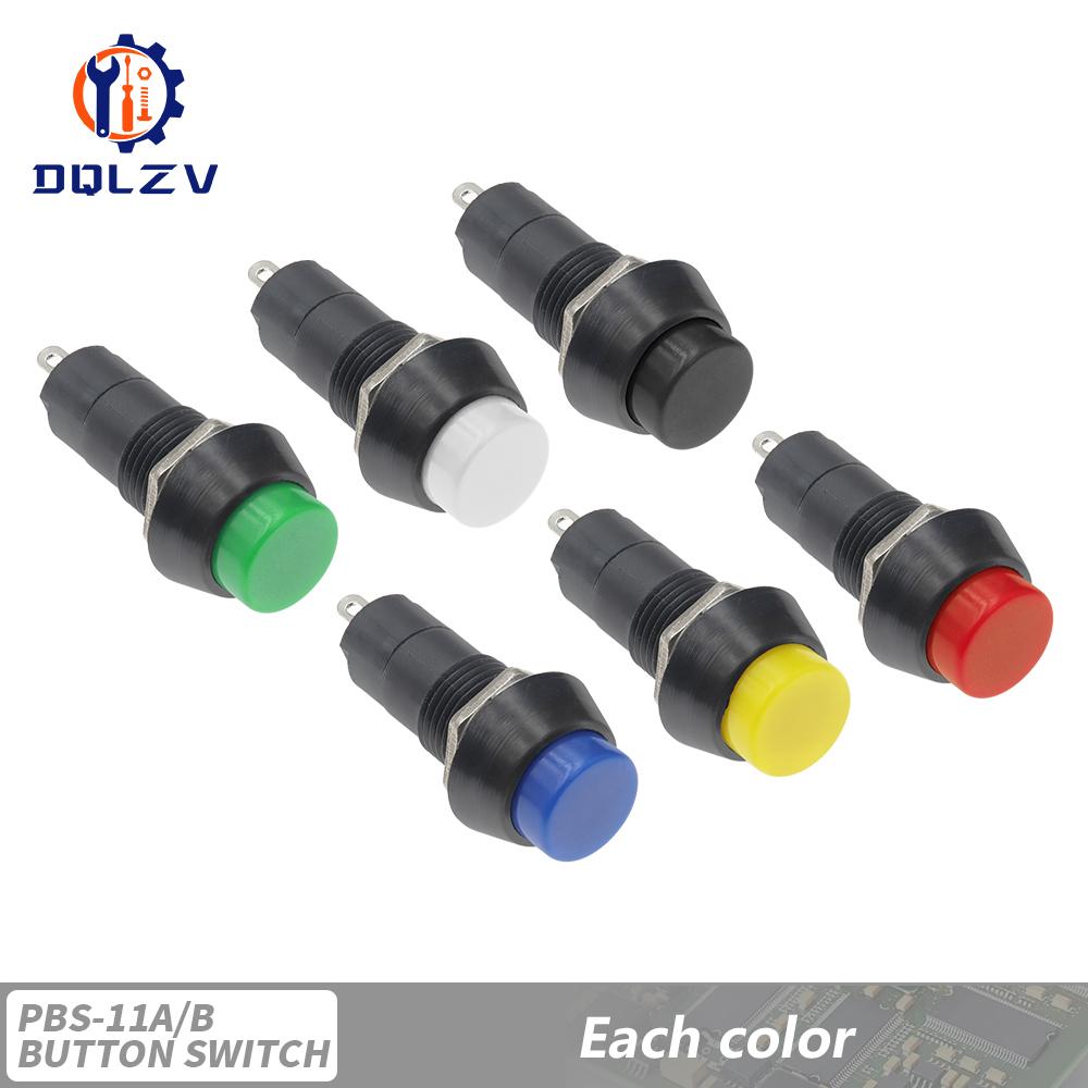 

Self-lock/Self-Recovery Pushbutton Switches 12mm OFF-ON Plastic Push Button Switch momentary 3A 250V AC 2PIN 6Color Mixing 1PCS&Momentary