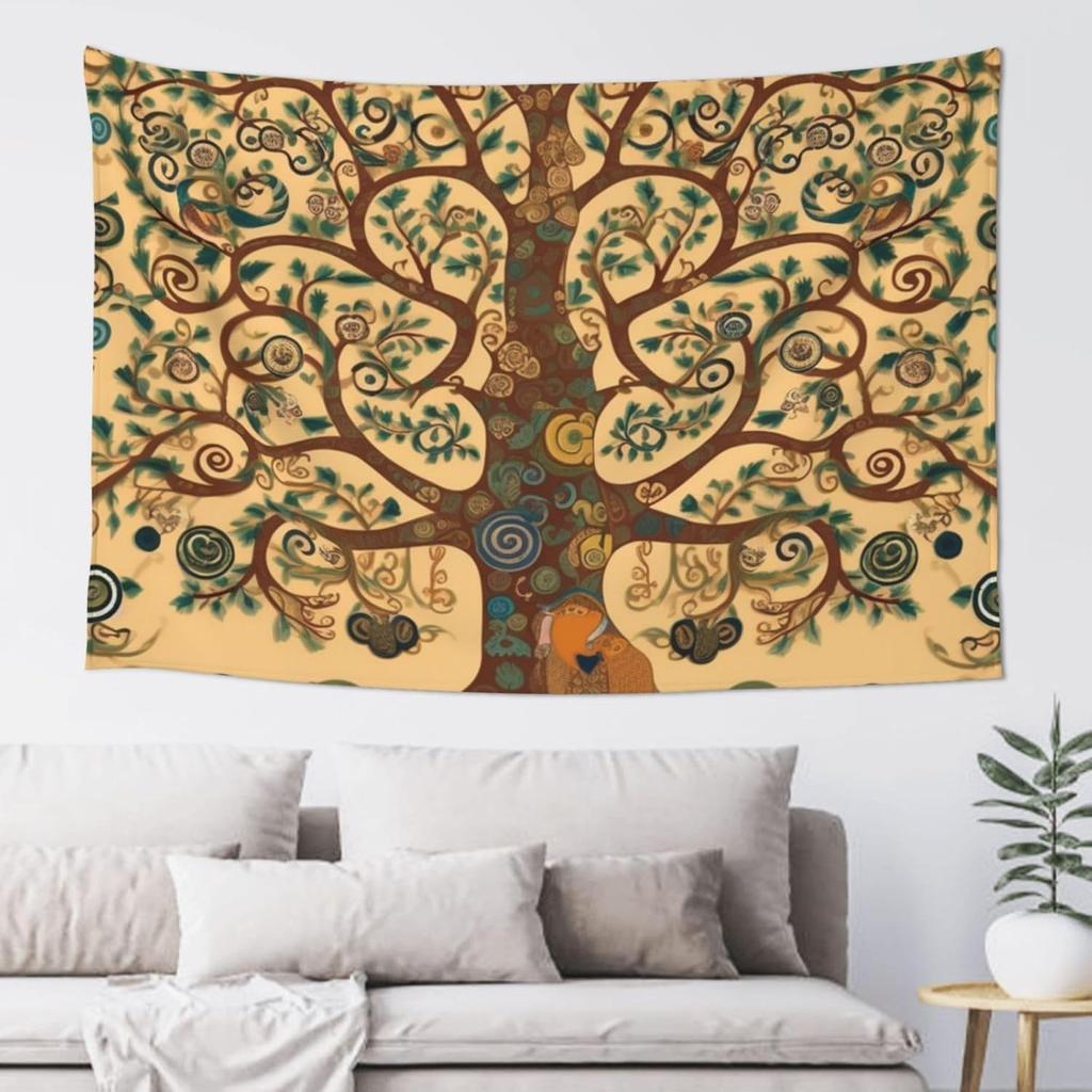 Tree of Life Tapestry Wall Hanging Aesthetic Wall Art for Living Room Dorm Poster Indoor Outdoor Banner Wall Tapestries Funny