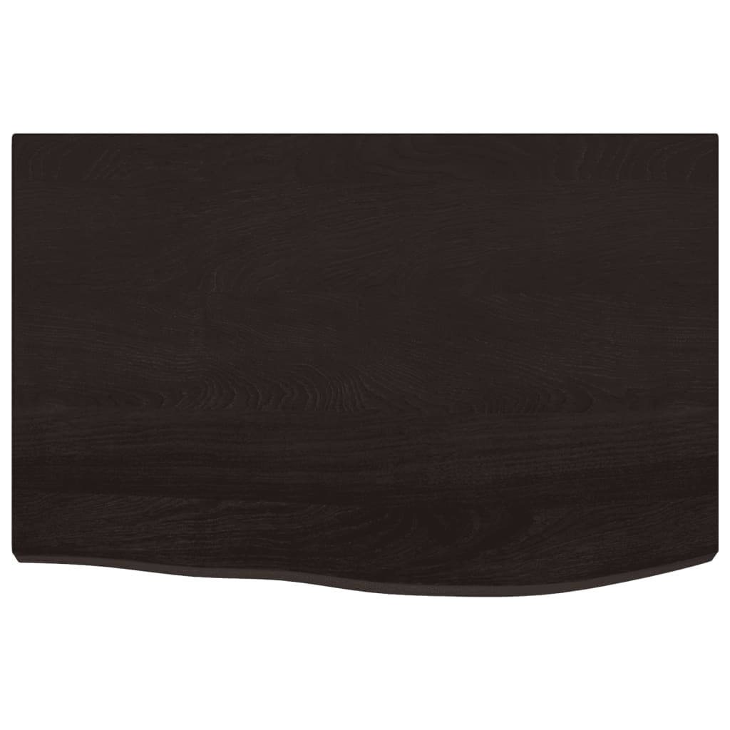 Vidaxl Półka, Ciemnobrązowa, 60X40X(2-4) Cm, Wykończone Drewno Dębowe