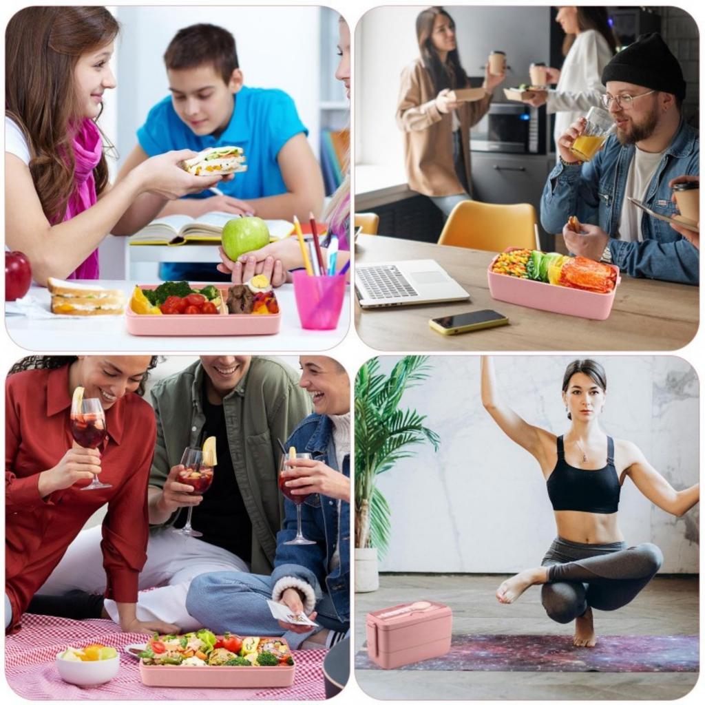 35-Piece Japanese-Style Lunch Box Set 3-Tier Stackable with Dividers Lunch Bag for Teens and Girls Leak-Proof Bento Box