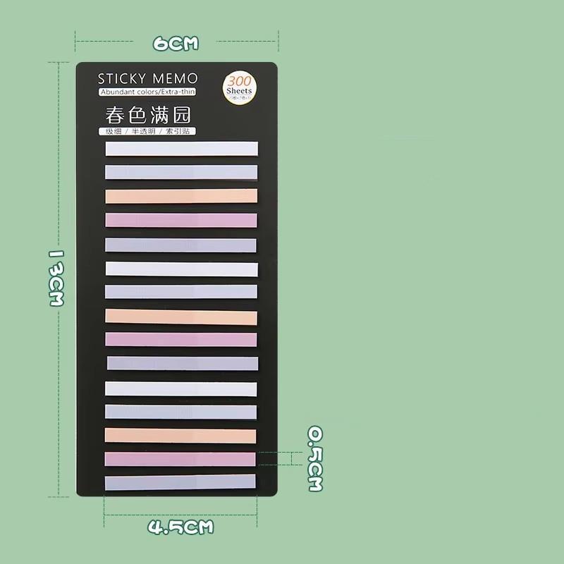 300 fogli di blocco note adesive con indice di colore arcobaleno, blocco note con adesivi, segnalibro, materiale scolastico, cancelleria kawaii