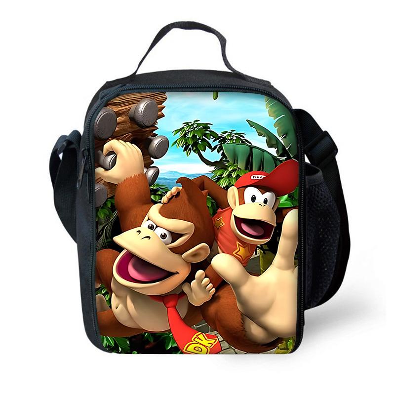 Child School Cartoon Donkeyeds Kongs Bananzaeds Backpack with Lunch Bags ,Pencil Bags ,School Bags for Boys Girls Best Gift