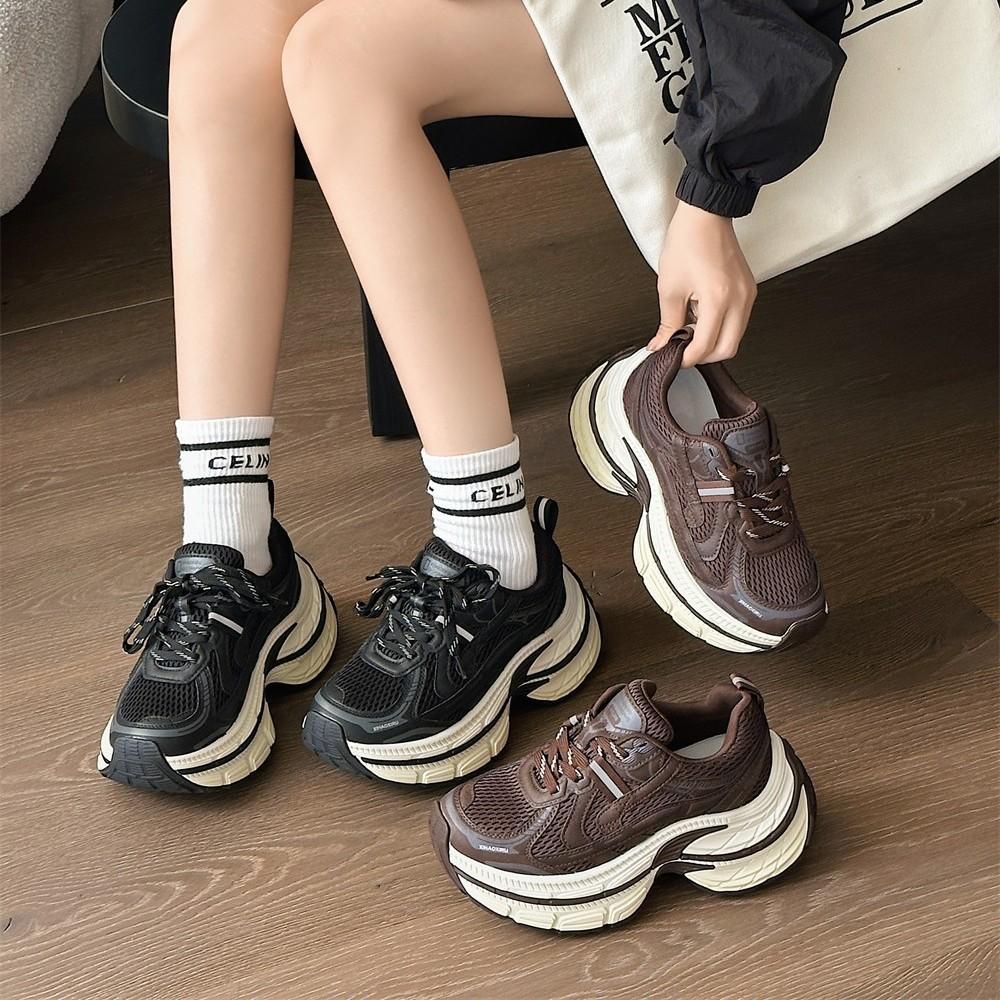 2025 autumn and winter new thick-soled heightening women's versatile casual shoes fashion sports single shoes trendy shoes comfortable dad shoes