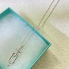 V Or T Maison Collier Féminin Cône Pointu Trident Demi Diamant Pendentif Européen et Américain Rivet Collier Chaîne Clavicule
