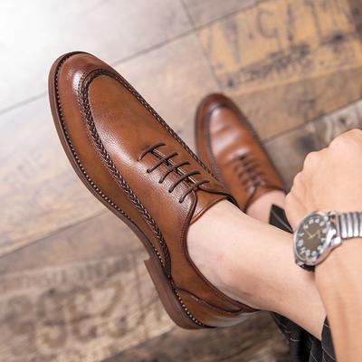 Größe 38-47 Klassische Herren Derby Schwarz Braun Schnürschuhe Business Kleine Lederschuhe Europäische Hochwertige Markenschuhe Herren