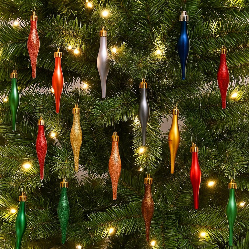 8pcs 9cm Christmas Ball Pendants Candy Shaped Electroplated Christmas Hanging Ice Cream Plastic Merry Christmas Decor Home Decor