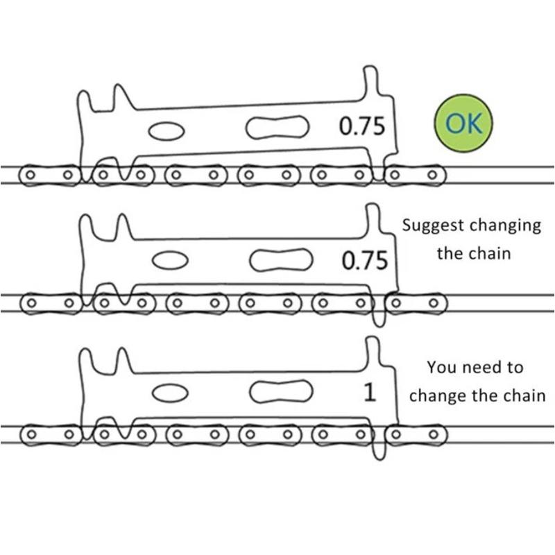 Bicycle Chain Test Caliper Highway Folding Bicycle Mountain Bike Chain Wear Replacement Detection Card Rail Tool