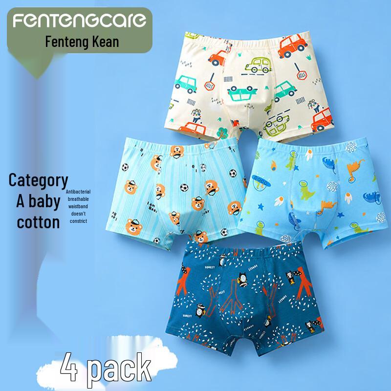 Fengteng Ke'an Kids' Cotton Briefs (4-Pack)