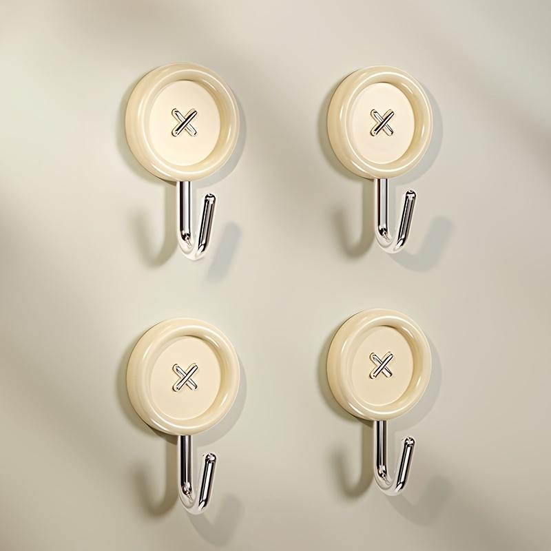 4pcs Button Hooks, Utility Hooks, Wall Decorative Key Hooks for Hanging Hats, Towels, Keys, Towel Hooks for Home, Kitchen, Bathroom