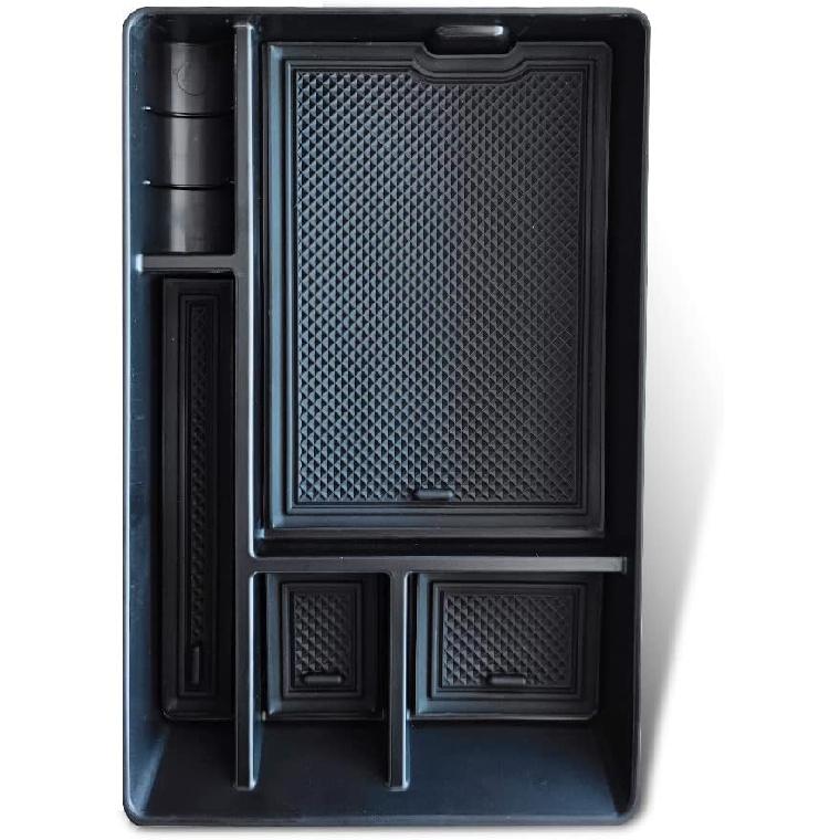 BestEvMod For Ioniq5 Armrest Storage Box Center Console Organizer Tray Interior Accessories With Rubber Black Trim Compatible With Hyundai Ioniq 5