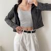 New ArrivalS Open Run Women S Damage Crop Hoodie Long Sleeve Zip Up