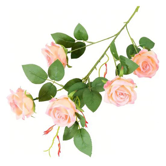 Artificial Rose Flowers for Flower Arrangement Faux Silk Rose Bouquet with 5 Heads Blooms for Parties Wedding Home Table Centerpiece